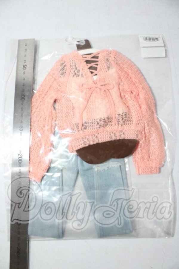 画像2: DD/OF：カシュクールニット＆スキニーデニムセット A-26-08-05-1007-TN-ZU (2)