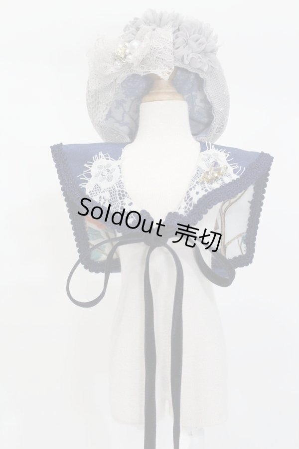 画像1: 60cmドール/OF:ベレー帽+つけ襟セット:angeldear様製 S-25-11-02-306-GN-ZS (1)