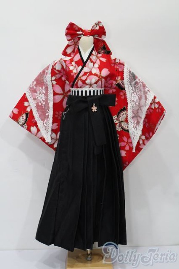 画像1: DD/OF 大正袴set(赤)(M+V Studio様製) S-26-01-04-226-TO-ZS (1)