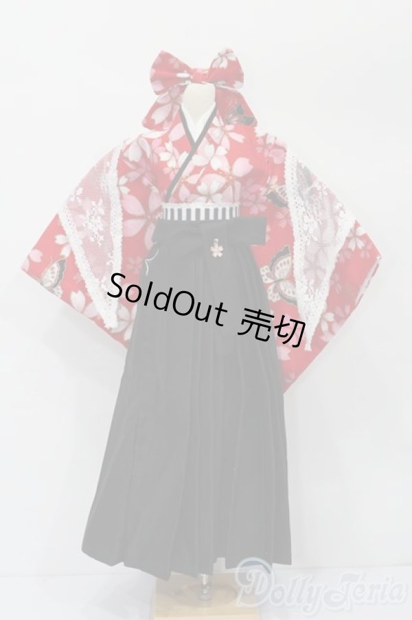 画像1: DD/OF 大正袴set(赤)(M+V Studio様製) S-26-01-04-226-TO-ZS (1)