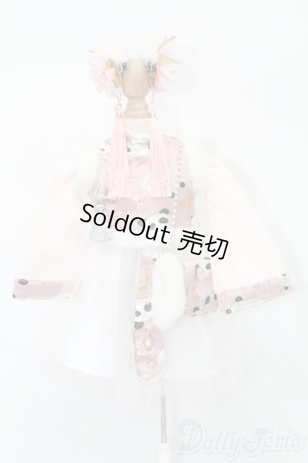 画像1: MDD/OF サクライロPANDAチャイナドレス S-26-03-29-583-TO-ZS (1)