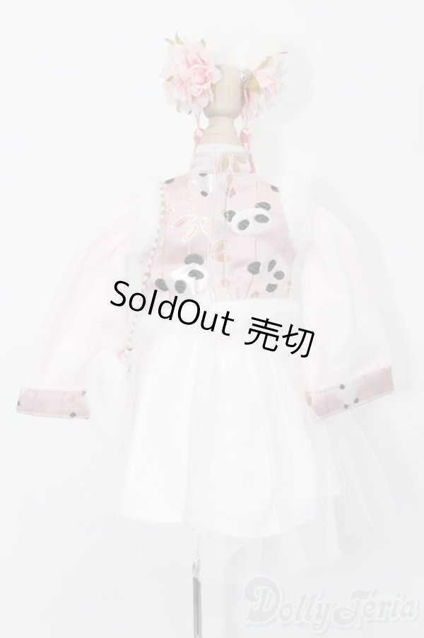 画像3: MDD/OF サクライロPANDAチャイナドレス S-26-03-29-583-TO-ZS (3)