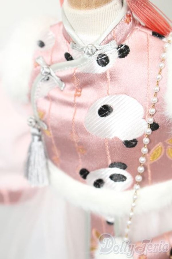 画像4: MDD/OF サクライロPANDAチャイナドレス S-25-11-09-568-TO-ZS (4)