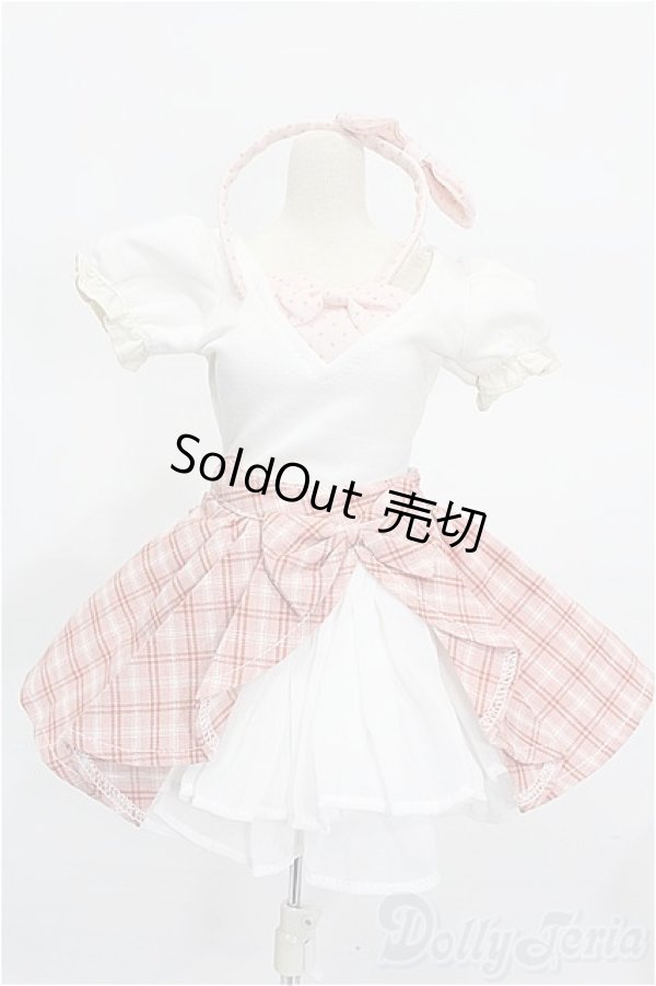 画像1: DD/OF：ピンクチェックフレアスカートセット S-25-12-07-077-TO-ZS (1)