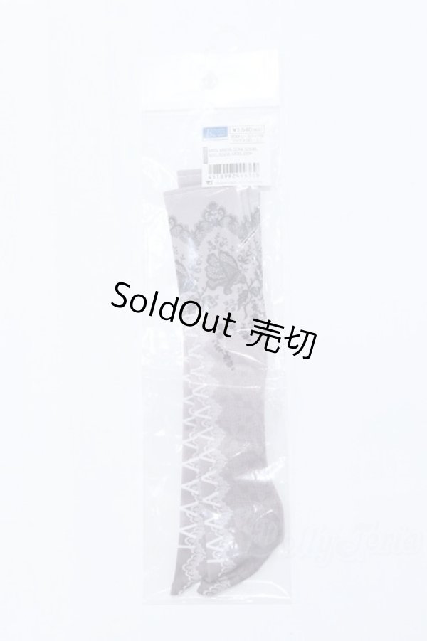 画像1: MSD/OF:レースアップ柄ソックス(灰)・ミニ S-26-01-11-041-GN-ZS (1)