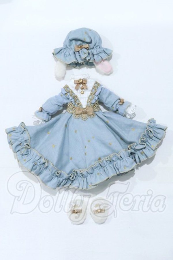 画像1: 30cmサイズドール/OF:ダブルガーゼナイトドレス セット 『月見る羊』 しゅがりぃ りずむ様製 S-26-02-22-036-GN-ZS (1)