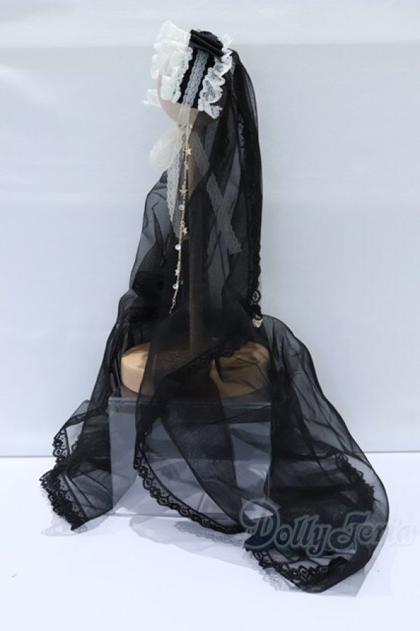 画像2: 40cmサイズドール/OF:MELODY.C様製 ウエディングヘッドドレス(黒) S-26-01-11-074-GN-ZS (2)