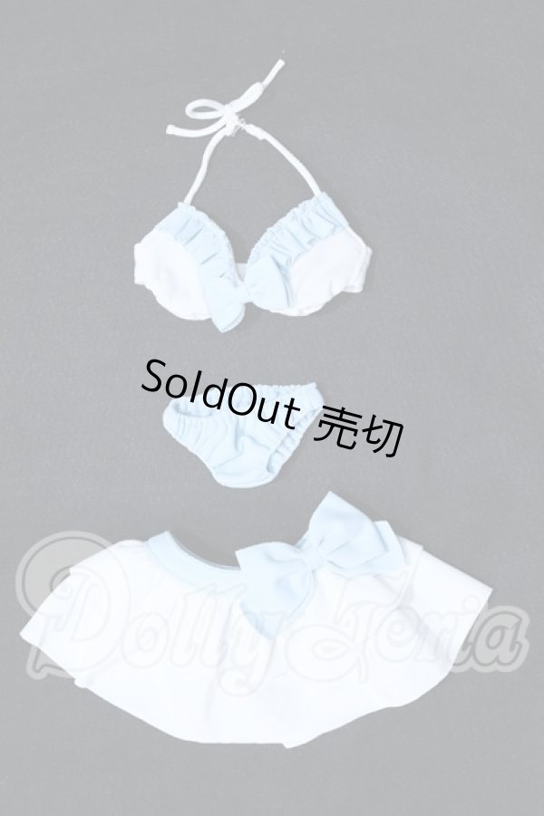 画像1: azone/50cmOF:AZO2フリルビキニセット ホワイト×サックス S-26-04-19-041-SK-ZS (1)