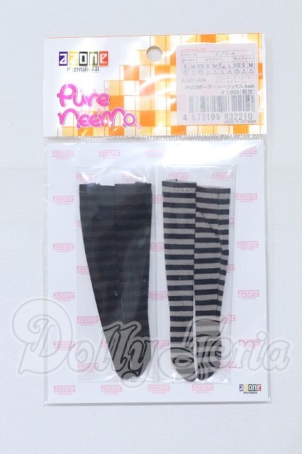 画像1: azone/OF:PNXSボーダーニーソックス Aset S-26-03-15-034-SK-ZS (1)